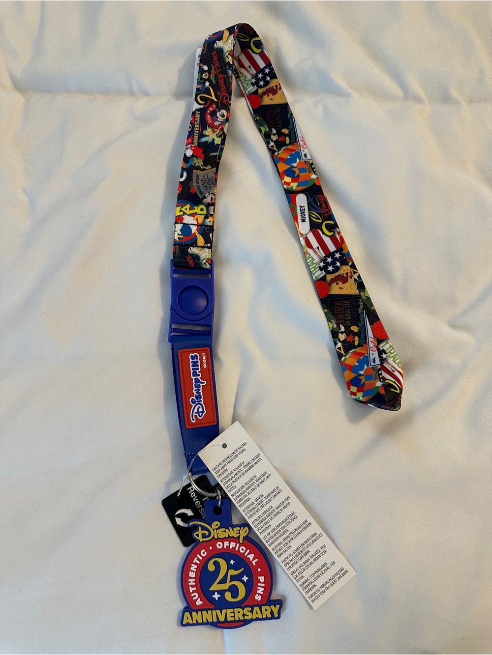 Disney Parks 25th Pin Trading Anniversary Lanyard